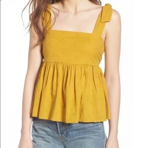 BP Embroidered peplum tank